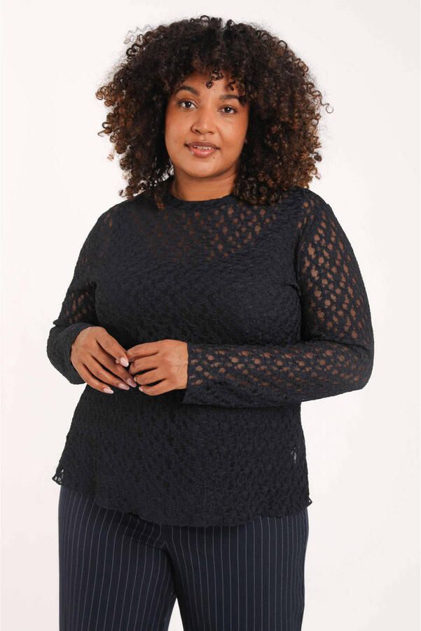 Paprika kanten top blauw