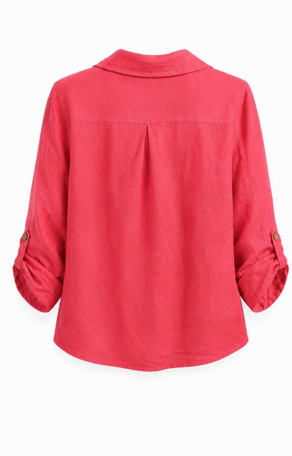 Paprika linnen blouse Plus Size rood - Foto 2