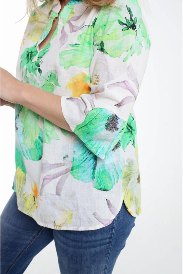 Paprika linnen blousetop groen - Foto 2