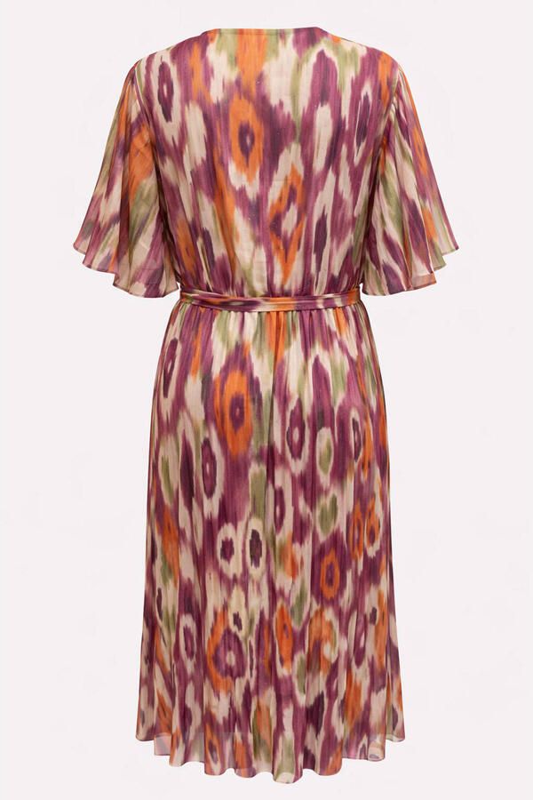 Paprika midi zomerjurk Plus Size met ceintuur en print meerkleurig - Foto 3