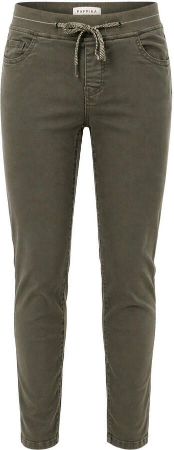 Paprika regular waist slim fit broek Plus Size kaki
