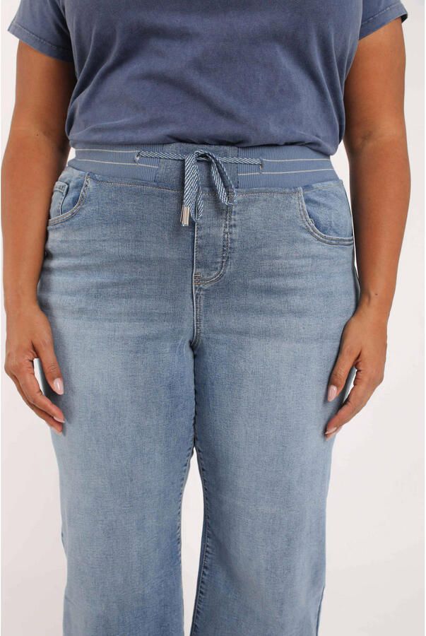 Paprika regular waist wide leg jeans Plus Size mediumblauw denim