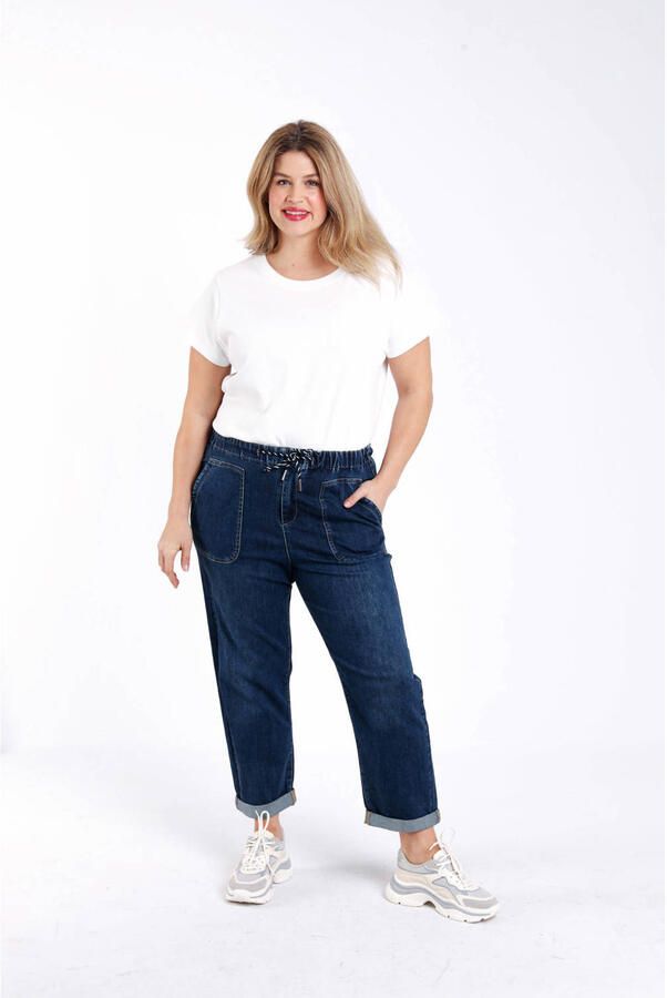 Paprika regular waist broek dark blue denim - Foto 2