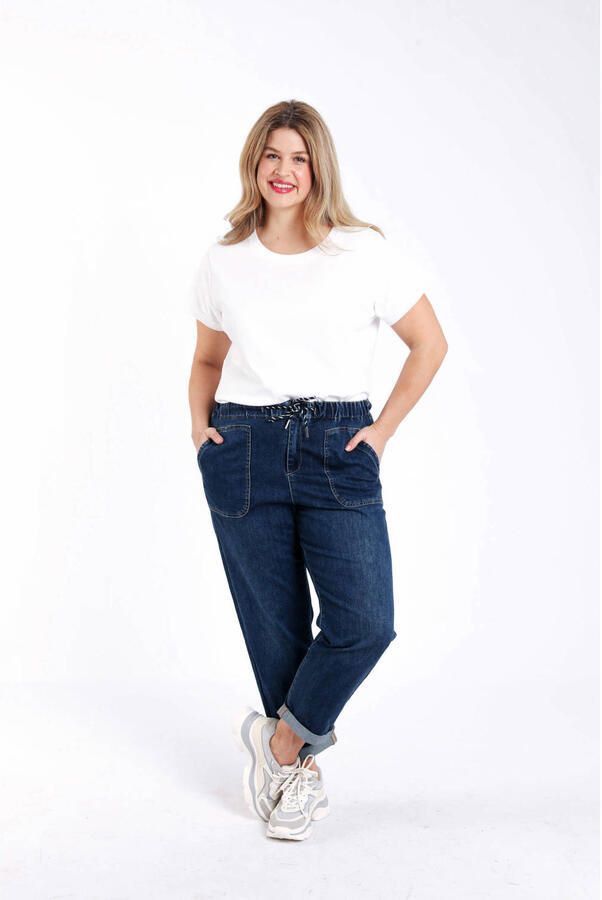 Paprika regular waist broek dark blue denim