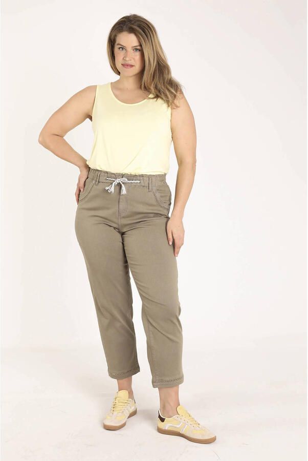 Paprika slim regular waist broek taupe