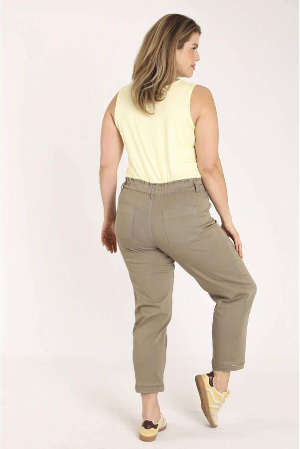 Paprika slim regular waist broek taupe - Foto 2