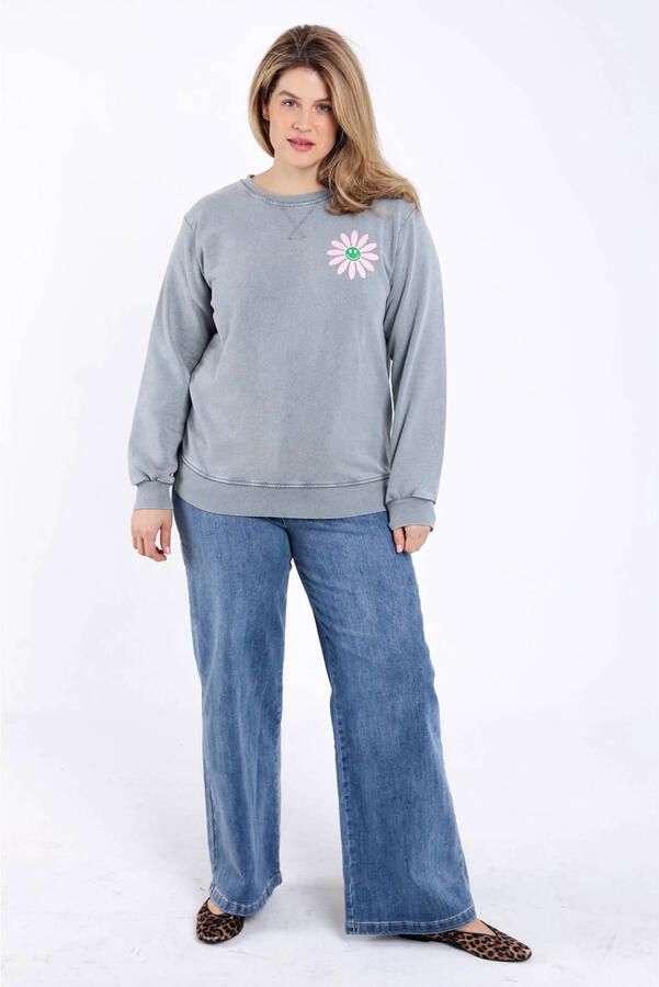 Paprika sweater met backprint grijs - Foto 3