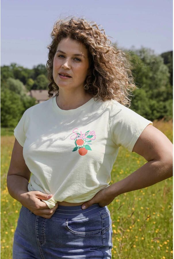 Paprika T-shirt Plus Size met backprint geel - Foto 3