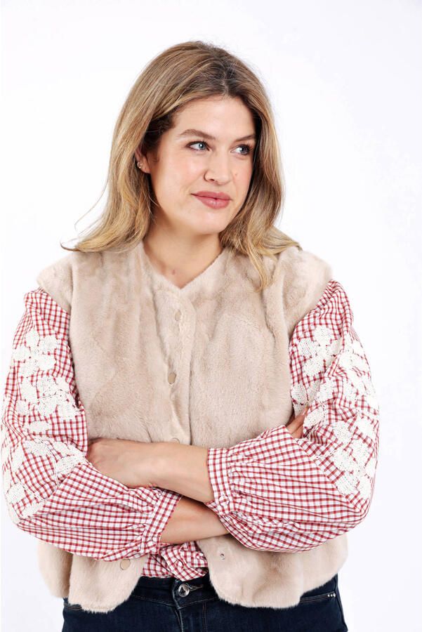 Paprika teddy gilet beige