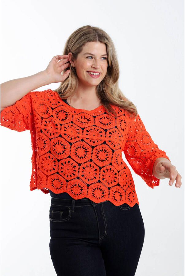 Paprika top oranje crochet