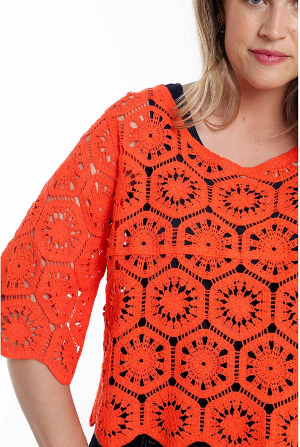Paprika top oranje crochet - Foto 3