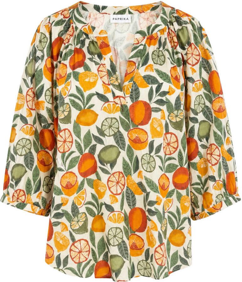 Paprika top Plus Size met print meerkleurig