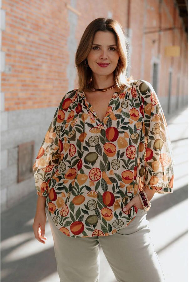 Paprika top Plus Size met print meerkleurig - Foto 3