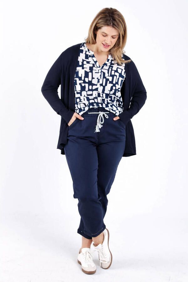 Paprika vest Plus Size marineblauw - Foto 3