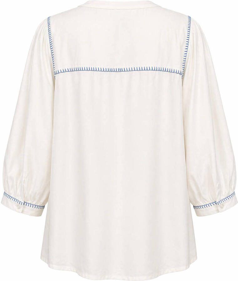 Paprika viscose blouse met borduursels Plus Size ecru - Foto 2