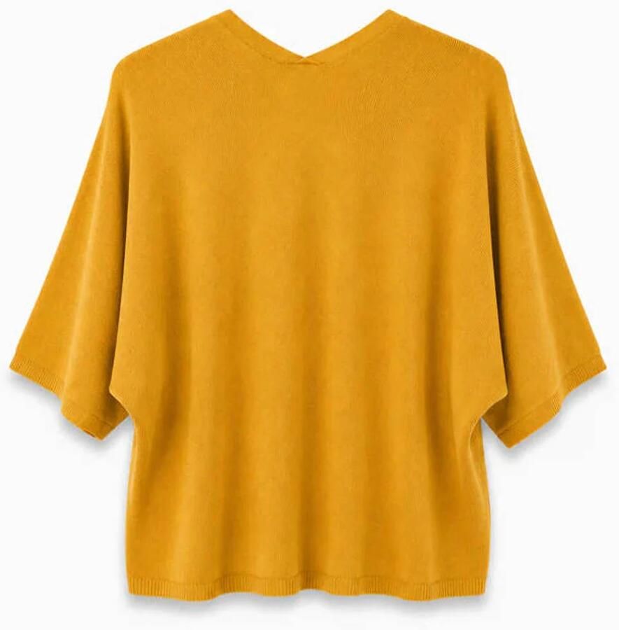 Paprika viscose gebreide vest Plus Size geel - Foto 2