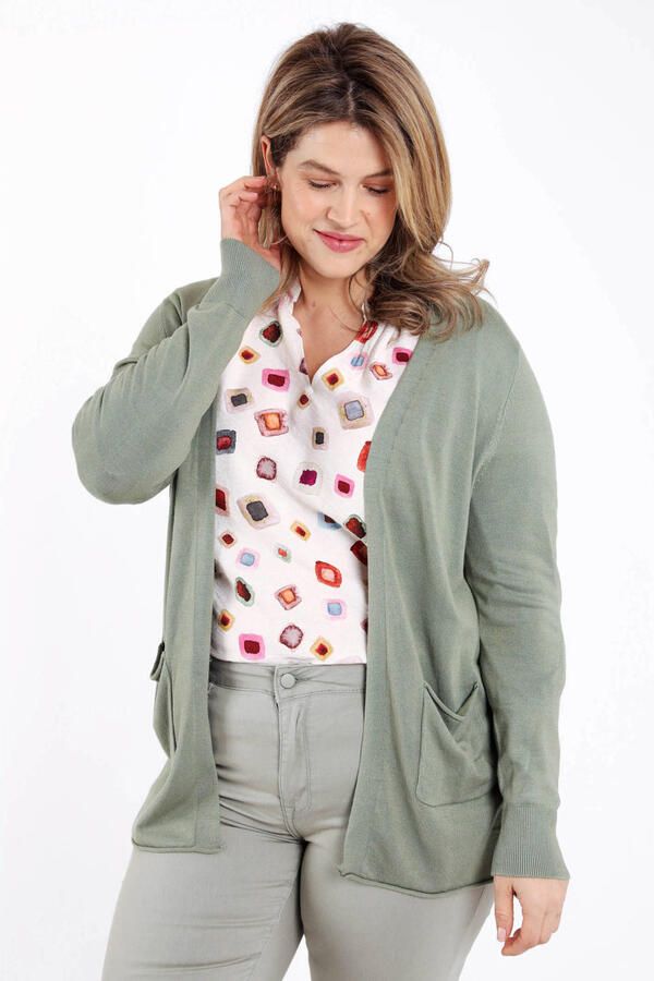 Paprika viscose vest Plus Size kaki