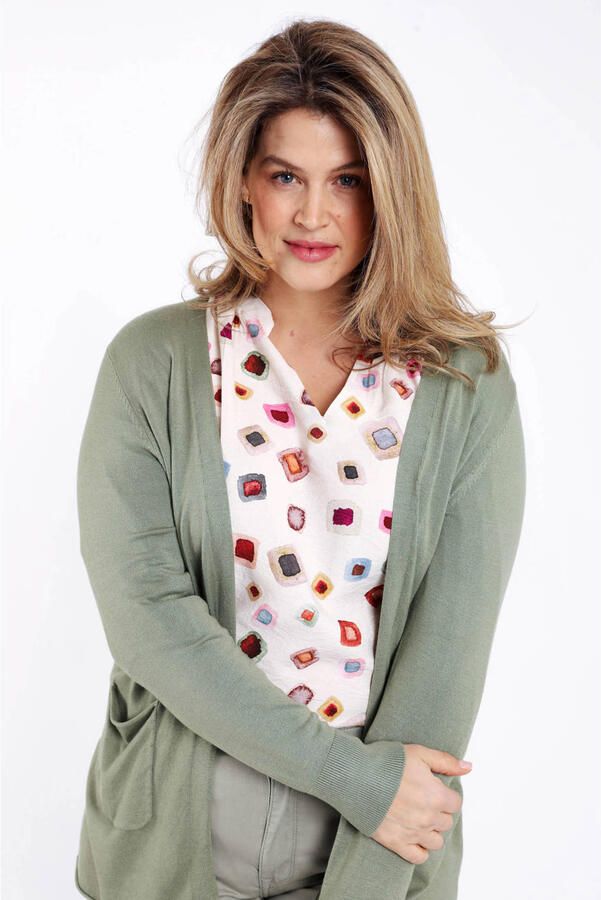 Paprika viscose vest Plus Size kaki - Foto 3