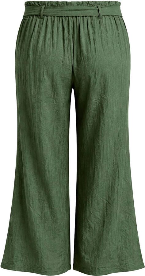 Paprika wide leg regular waist broek kaki