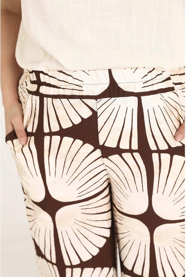 Paprika wide leg regular waist casual broek bruin - Foto 2
