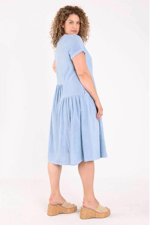 Paprika zomerjurk met ruches Plus Size mediumblauw - Foto 2