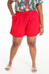 Paprika straight fit korte broek rood