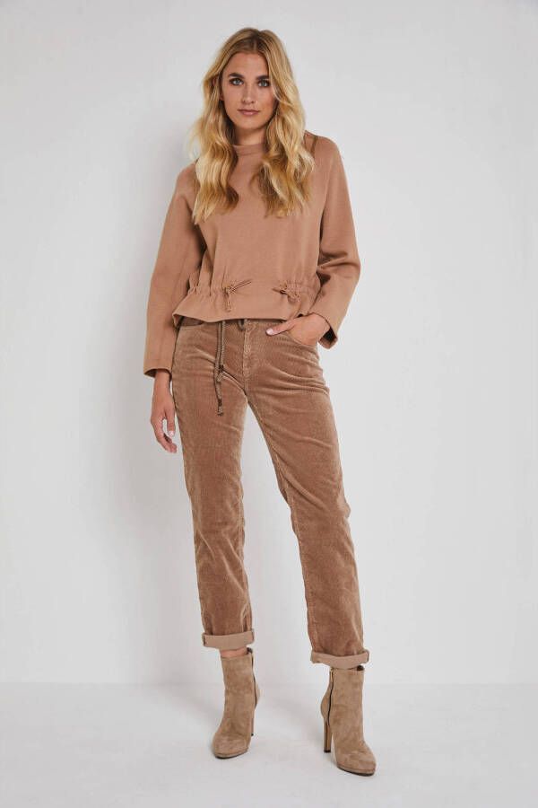 Para Mi corduroy high waist loose fit broek Bobby Vintage Corduroy camel