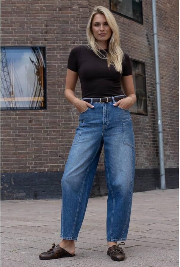 Para Mi barrel jeans medium blue denim
