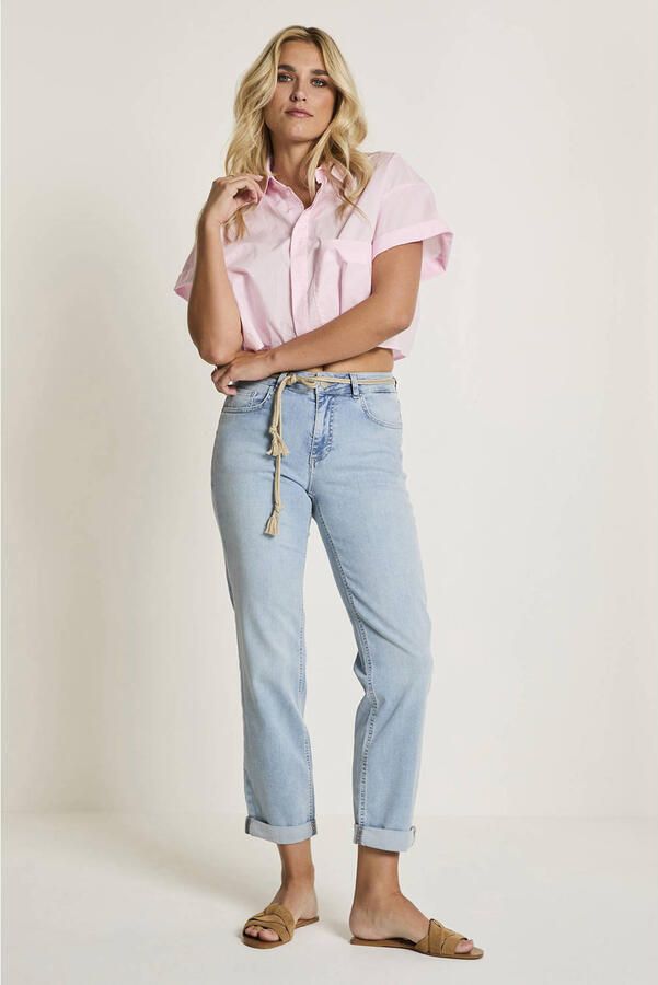 Para Mi Bobby high waist straight leg jeans light blue denim