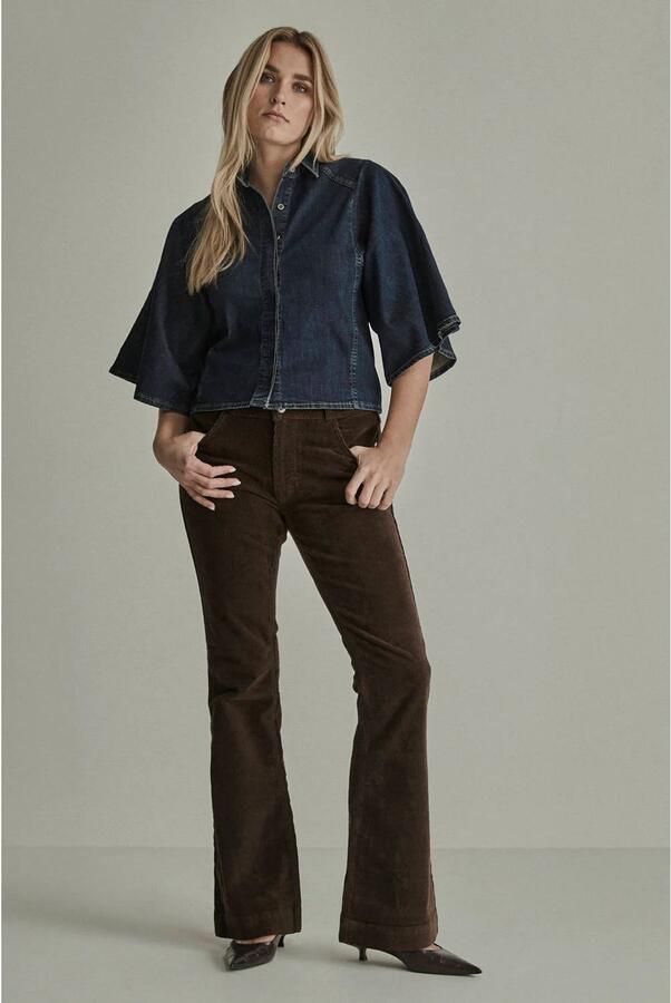 Para Mi corduroy flared broek bruin