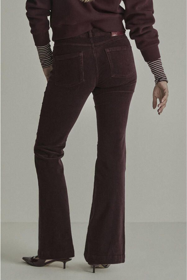 Para Mi corduroy flared broek donkerrood