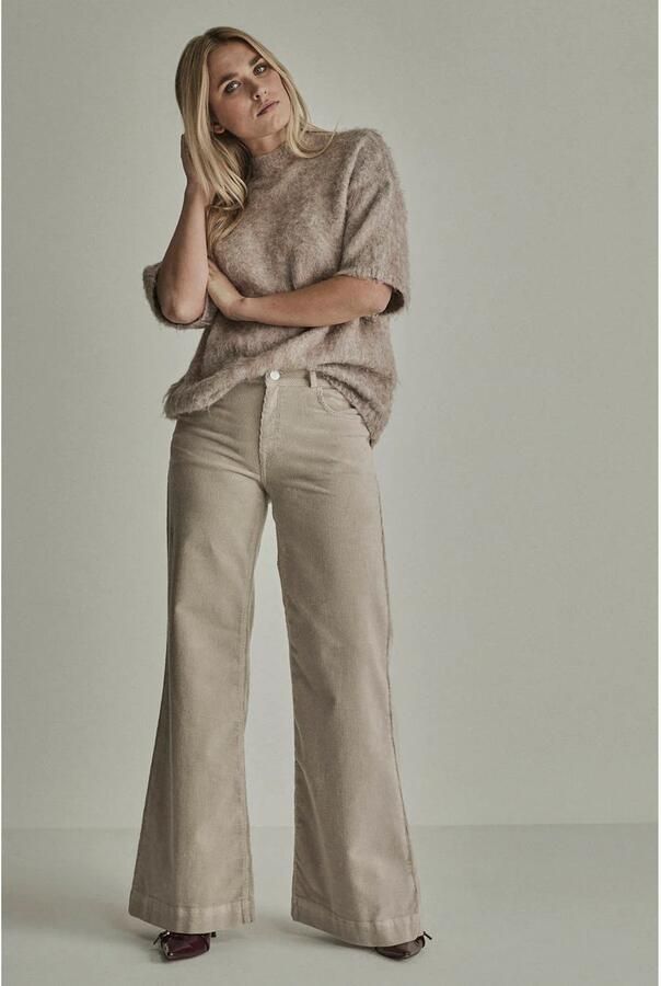 Para Mi corduroy wide leg broek beige - Foto 2