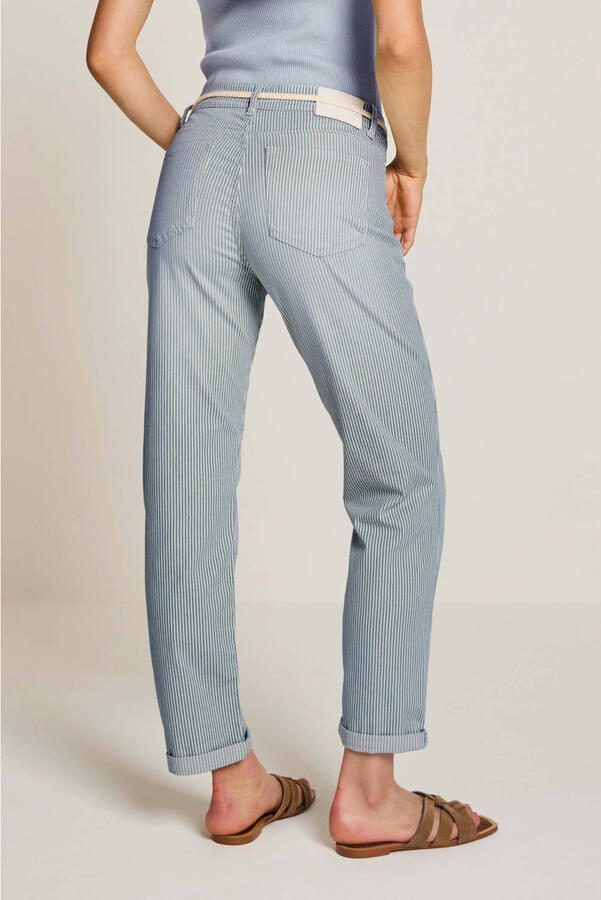 Para Mi denim high waist gestreepte broek lichtblauw - Foto 2