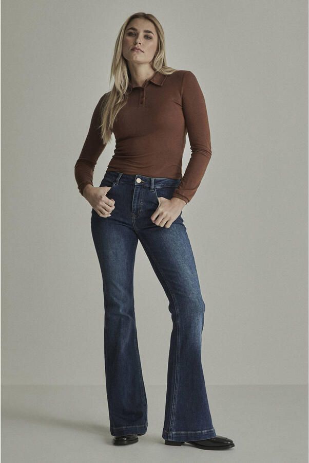 Para Mi flared jeans donkerblauw