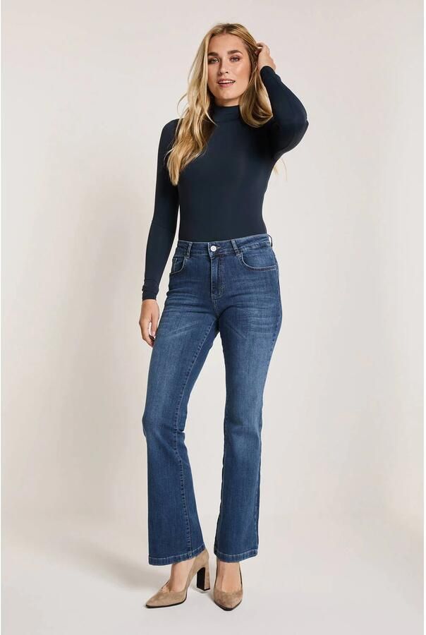Para Mi high waist flared jeans Jade dark blue denim