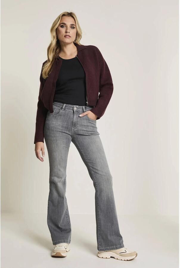 Para Mi high waist flared jeans grey denim