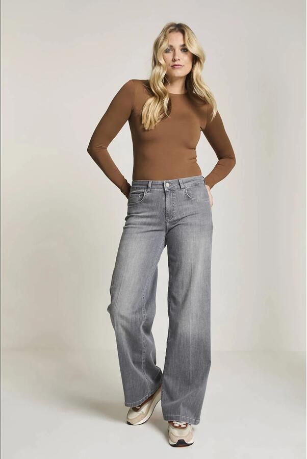 Para Mi high waist straight leg jeans grey denim