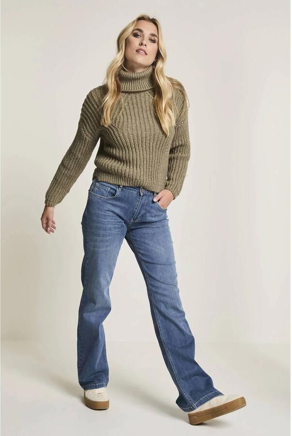 Para Mi high waist wide leg jeans dark blue denim