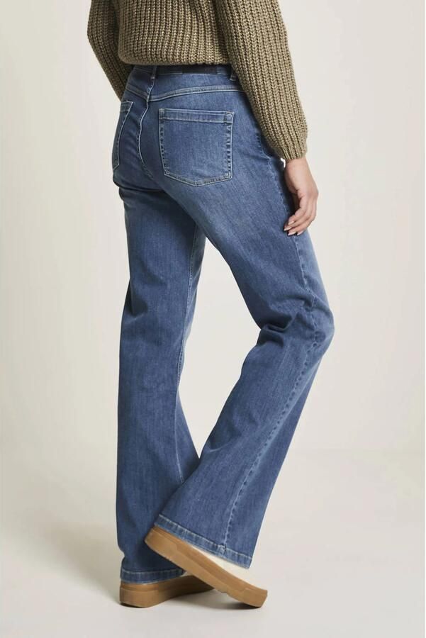 Para Mi high waist wide leg jeans dark blue denim - Foto 2