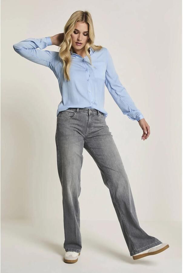 Para Mi high waist wide leg jeans grey denim