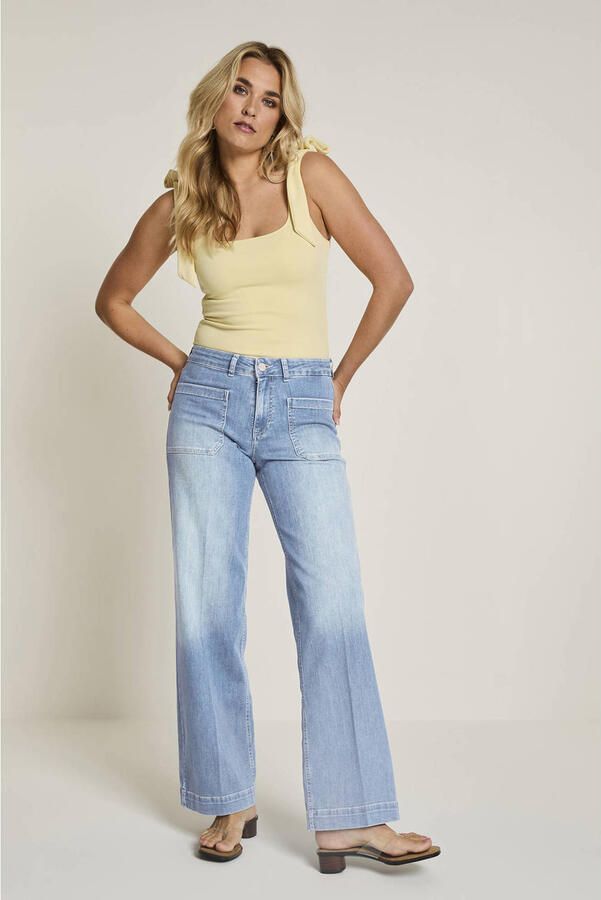 Para Mi high waist wide leg jeans light blue denim