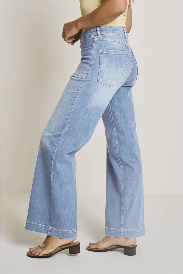 Para Mi high waist wide leg jeans light blue denim - Foto 3