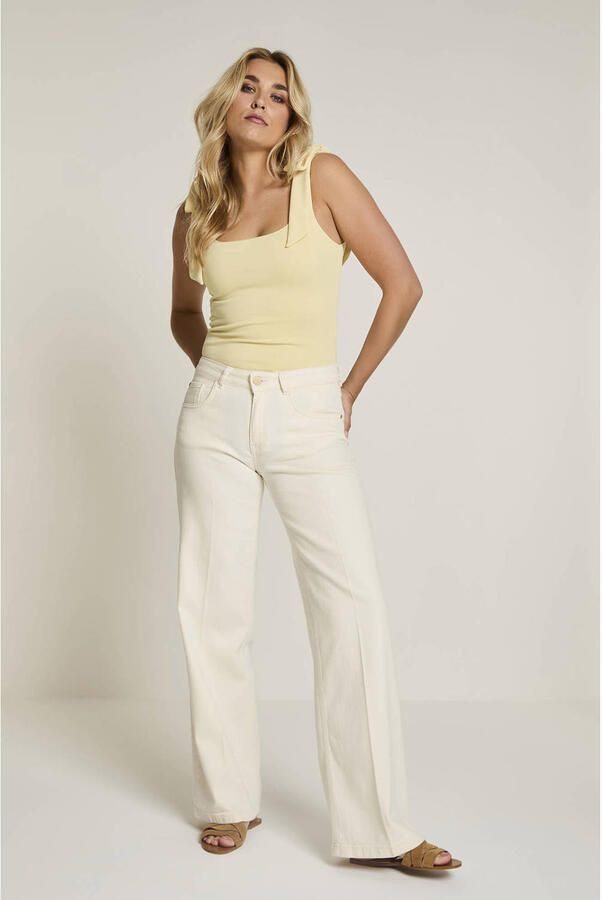 Para Mi Mira (Denia denim) high waist straight leg jeans crème