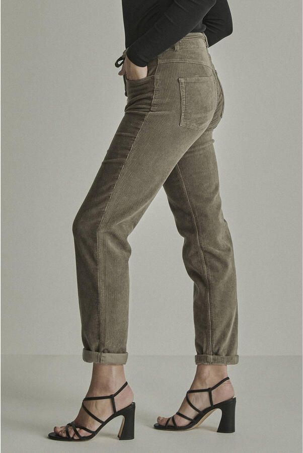 Para Mi slim fit corduroy broek groen - Foto 2