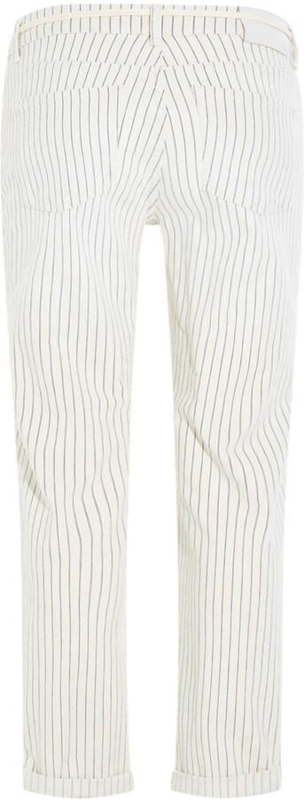 Para Mi straight high waist pantalon met krijtstreep beige - Foto 3