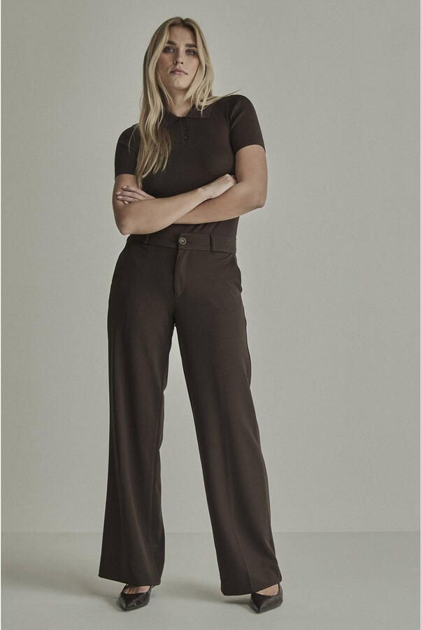 Para Mi wide leg broek bruin