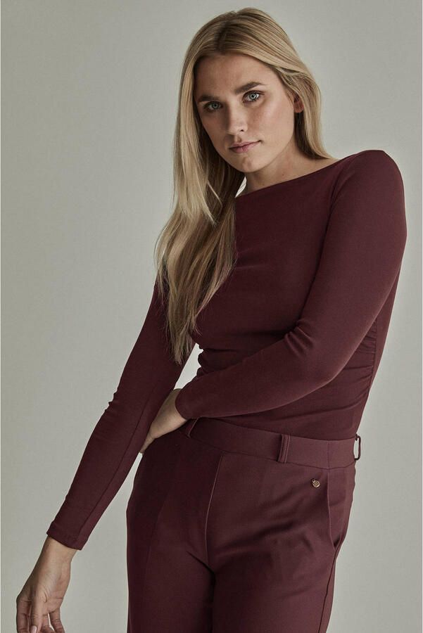 Para Mi wide leg broek donkerrood - Foto 2
