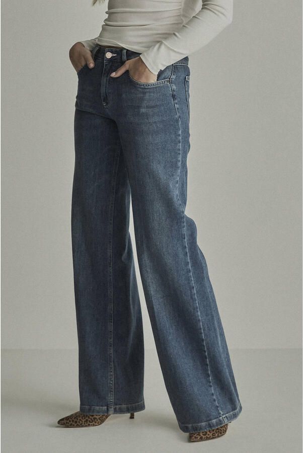 Para Mi wide leg jeans middelblauw