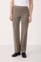 Part Two geruite regular fit pantalon Pontas beige groen zwart - Thumbnail 1
