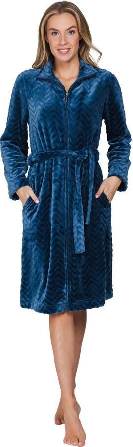 Pastunette fleece badjas donkerblauw